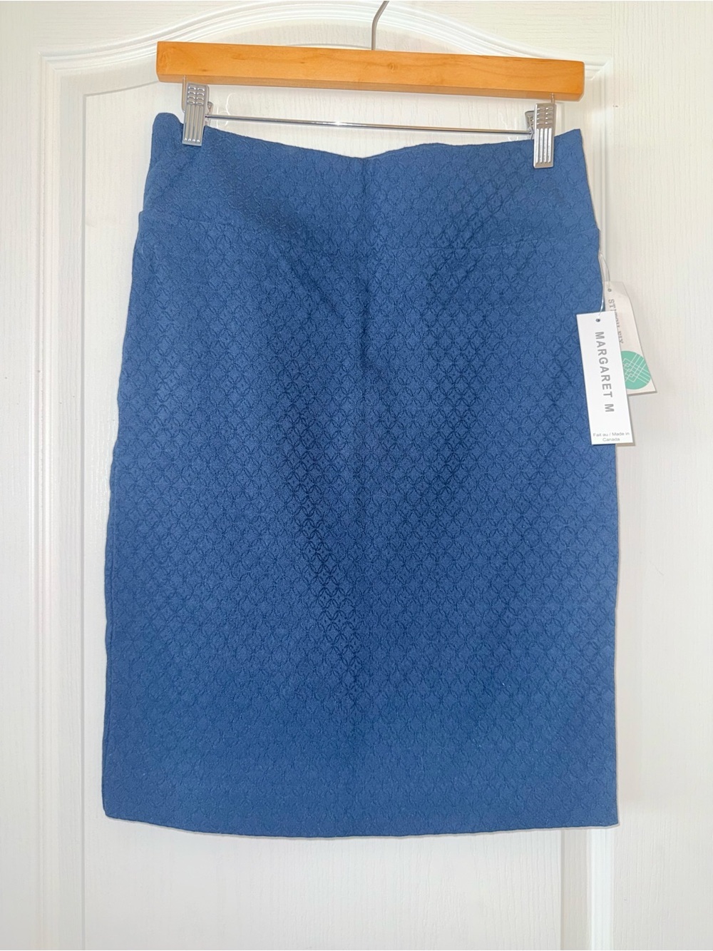 Margaret M Navy Textured Pencil Skirt NWT